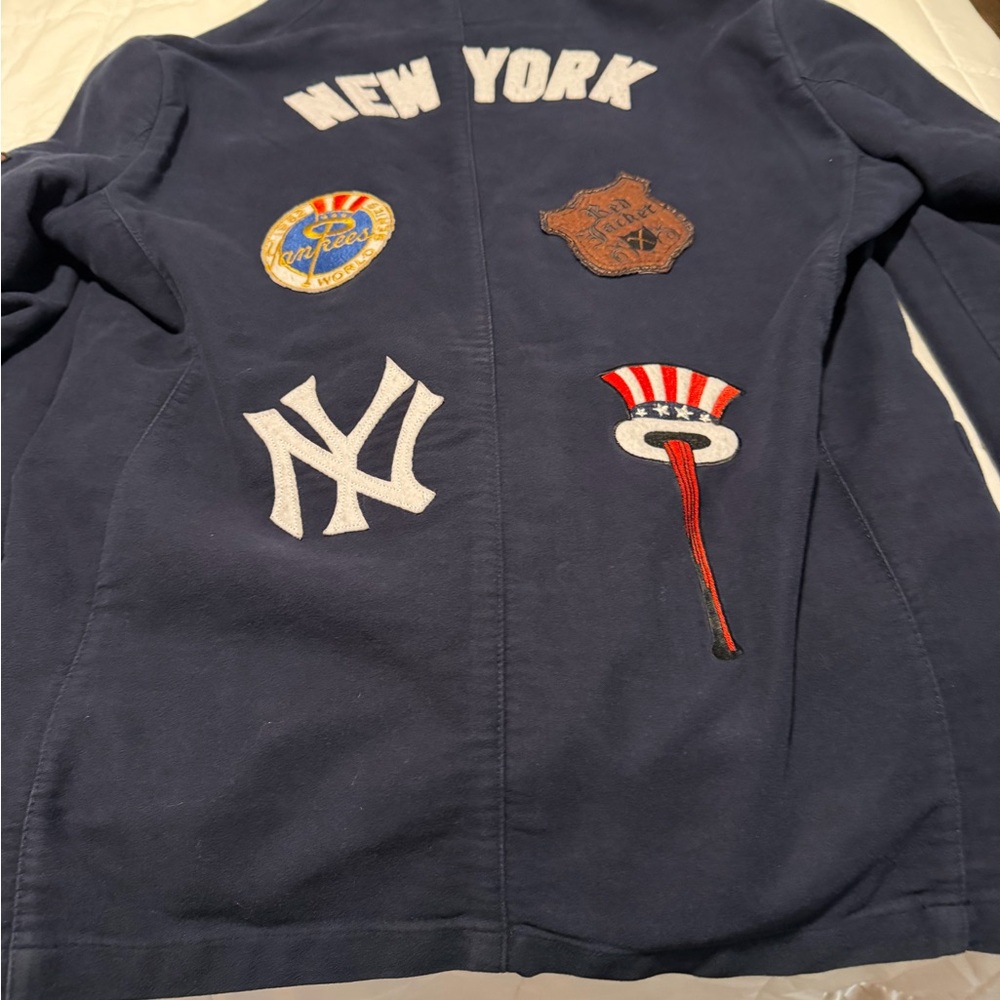 Men's Navy Patchwork Lightweight Blazer - image 3